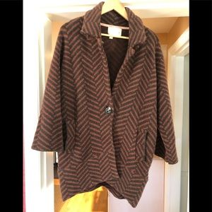 Anthropologie Moth Chevron Coat